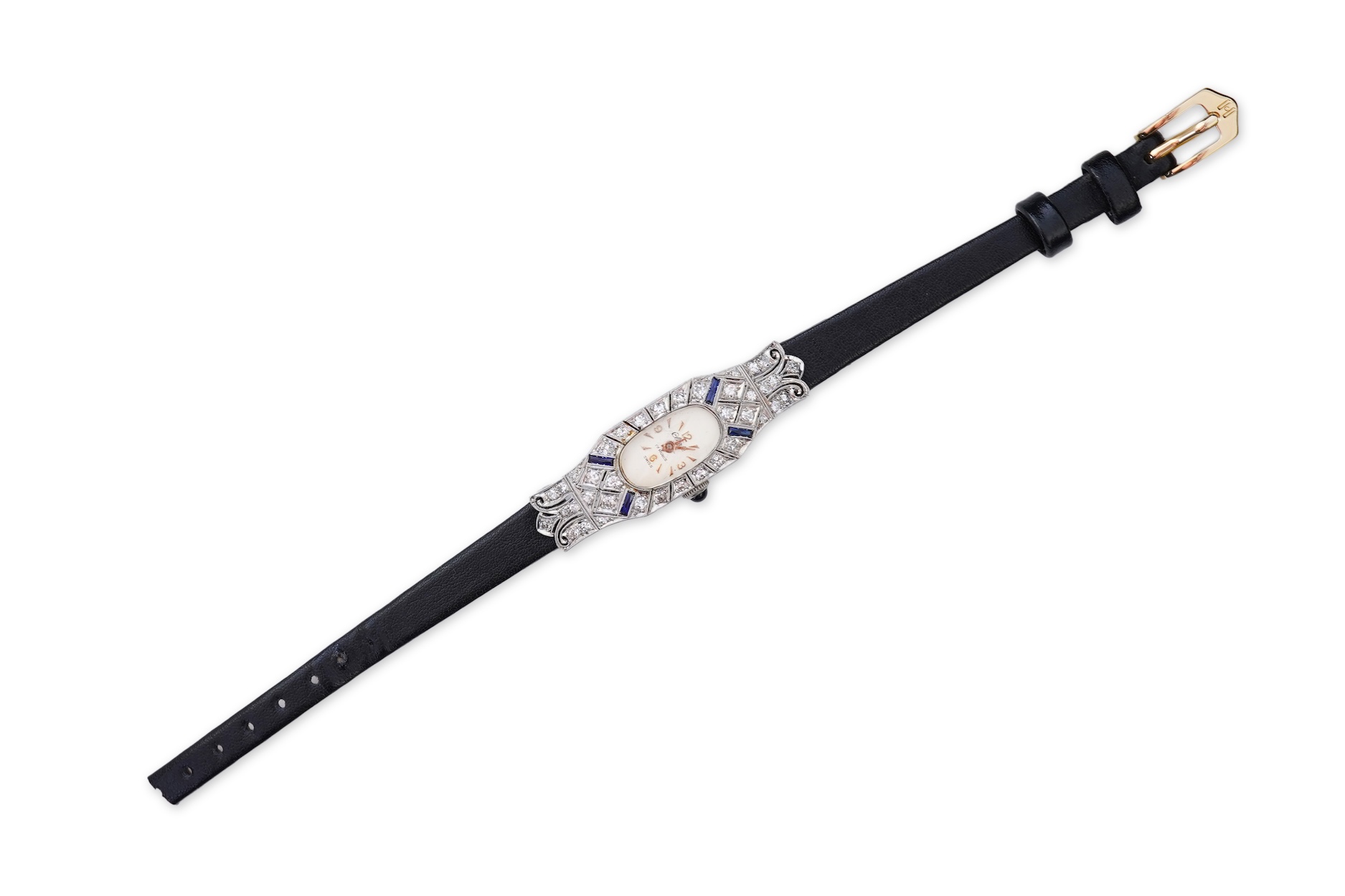 Clarté, a lady's Art Deco synthetic sapphire and diamond cocktail watch, 1930s